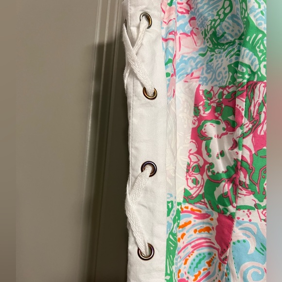 Lilly Pulitzer Delia Multi State Patchwork Lace-up Shift Dress Size 4 - Picture 6 of 8